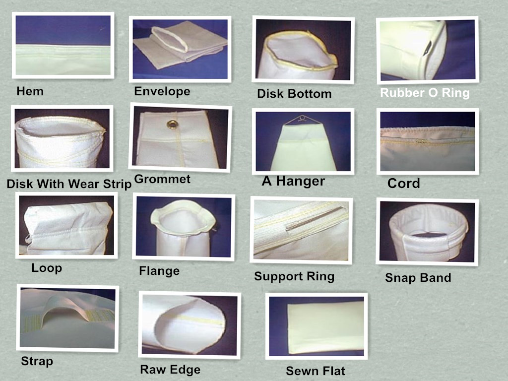 Types de sacs de filtre et de technologie d'élimination des poussières.